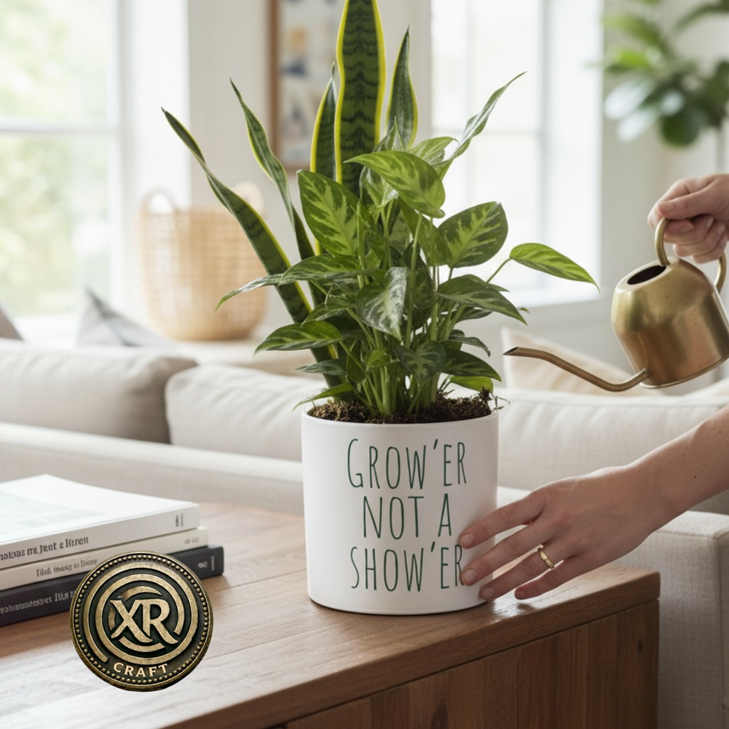 Grow’er Not a Show’er Ceramic Cache Pot