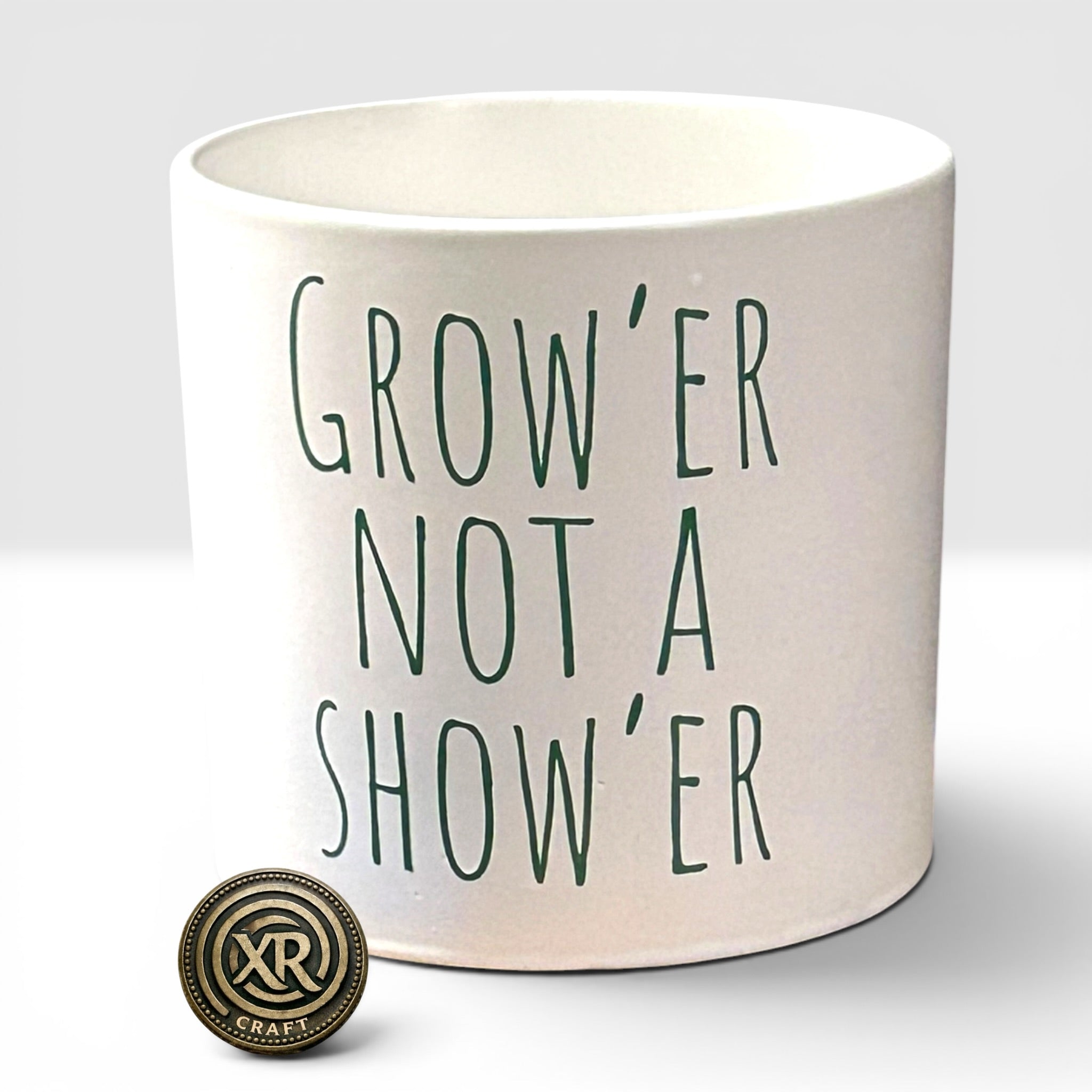 Grow’er Not a Show’er Ceramic Cache Pot