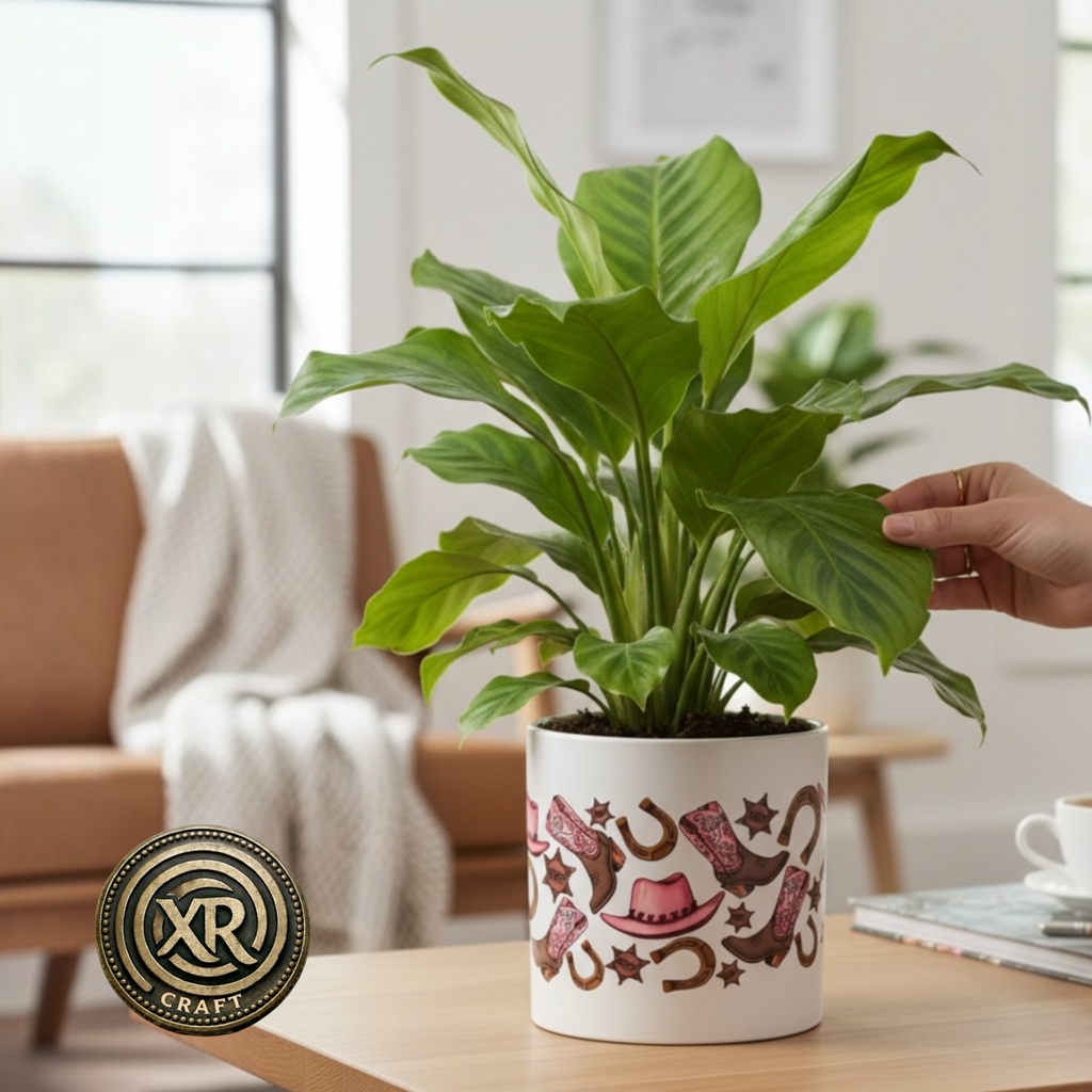 Boot Scootin’ Botanicals Ceramic Cache Pot