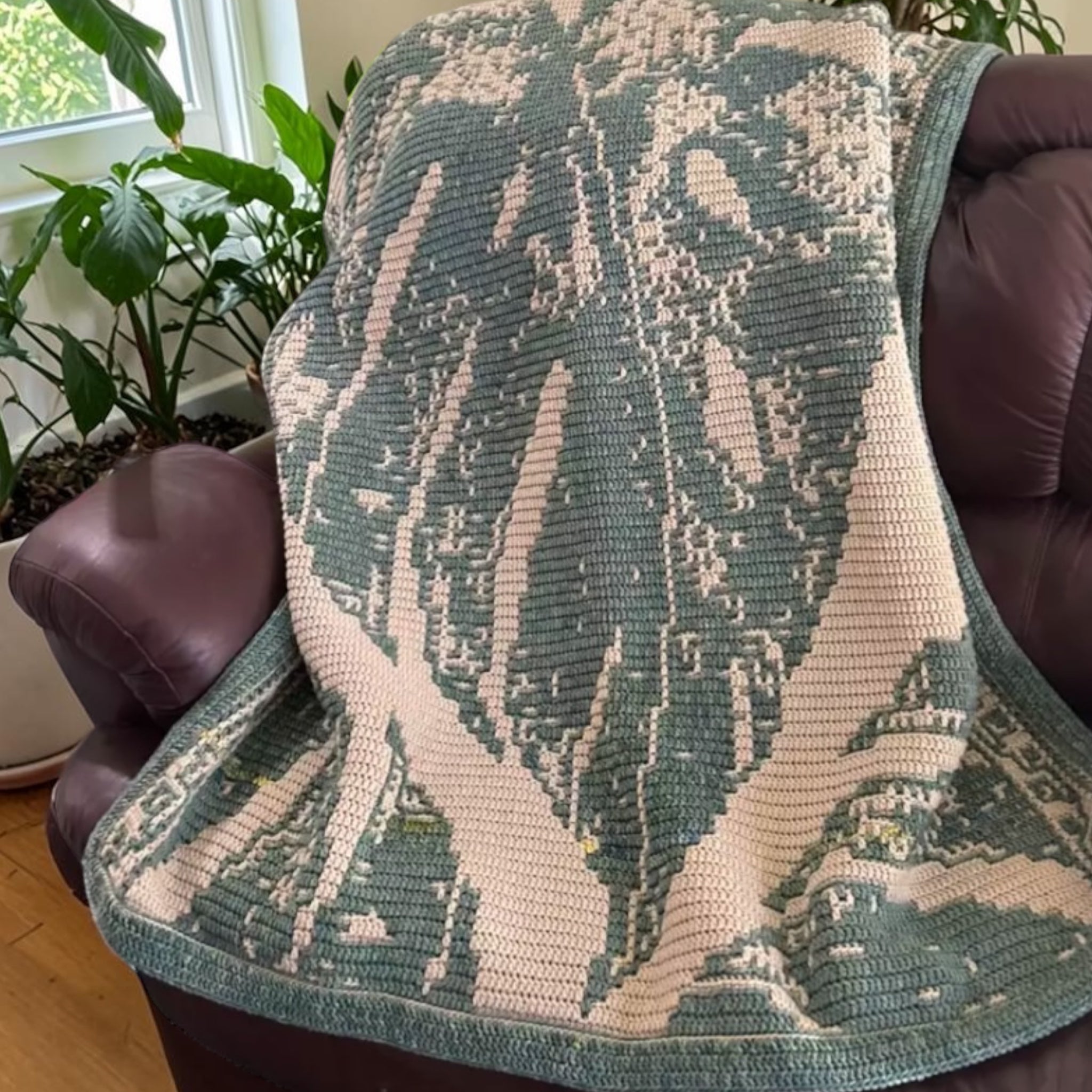 Handmade Monstera Throw