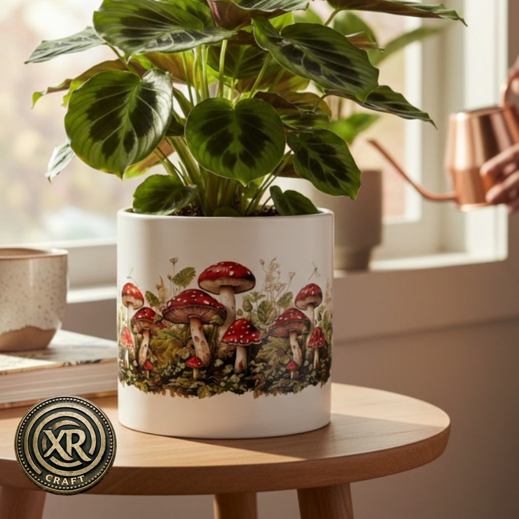 Woodland Mushrooms Ceramic Cache Pot