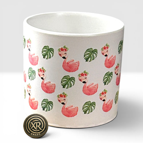 Flamingos In Bloom Ceramic Cache Pot
