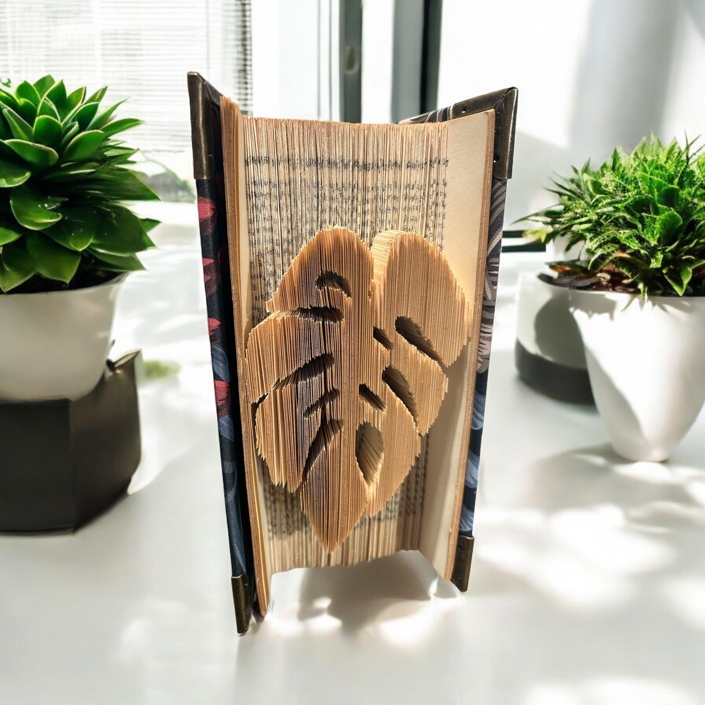 Monstera Folded Book Art