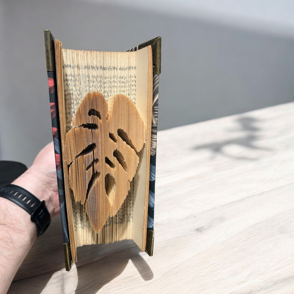 Monstera Folded Book Art