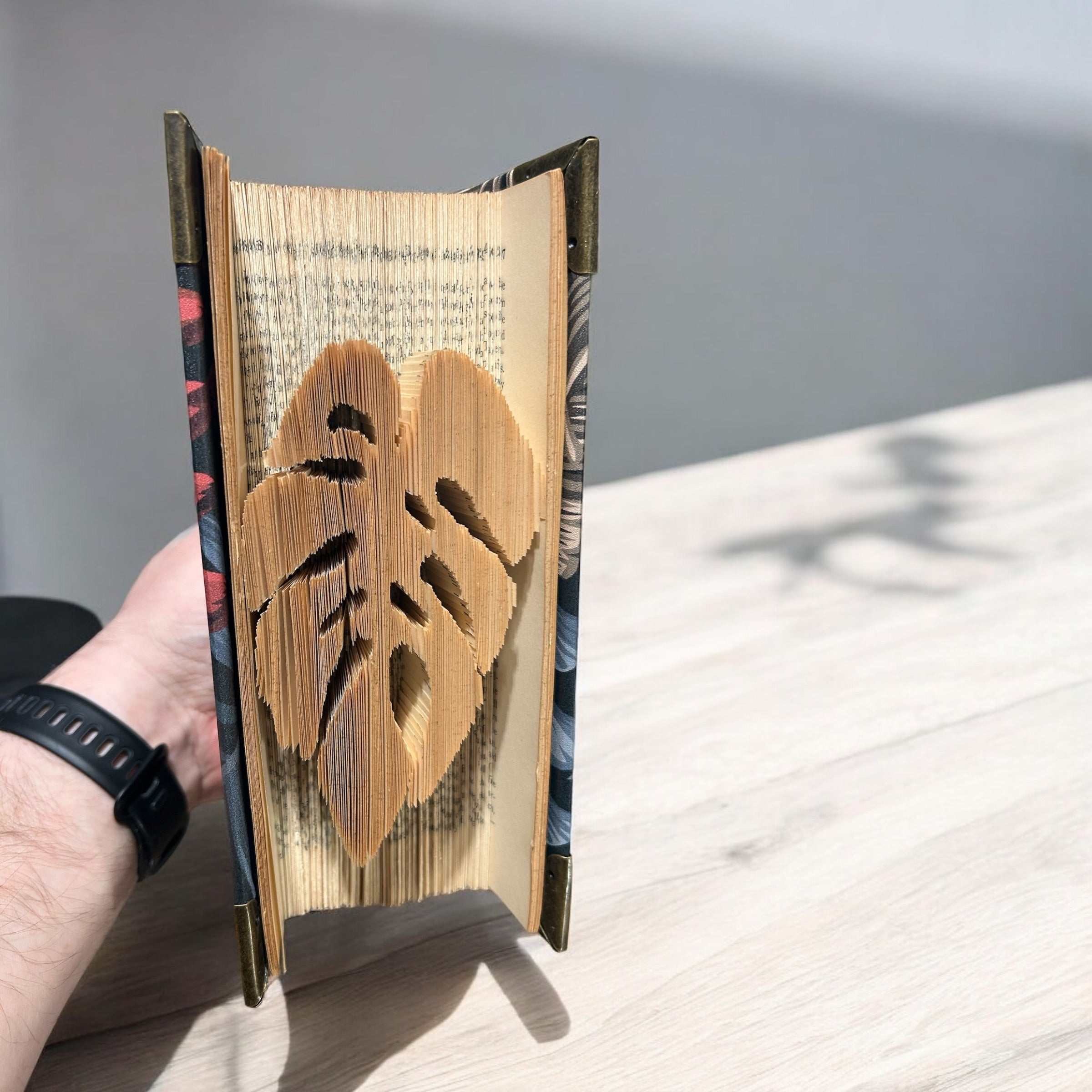 Monstera Folded Book Art