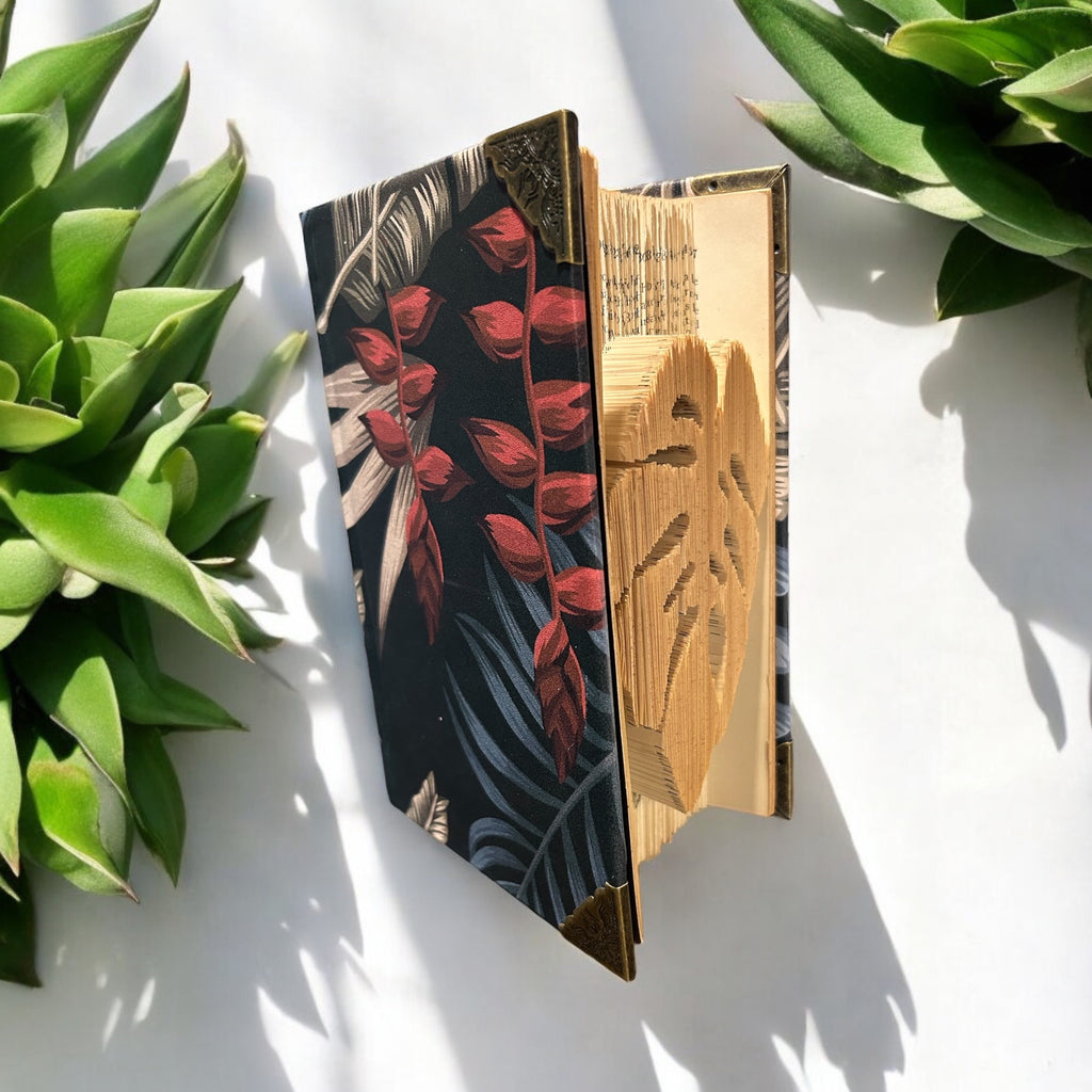 Monstera Folded Book Art
